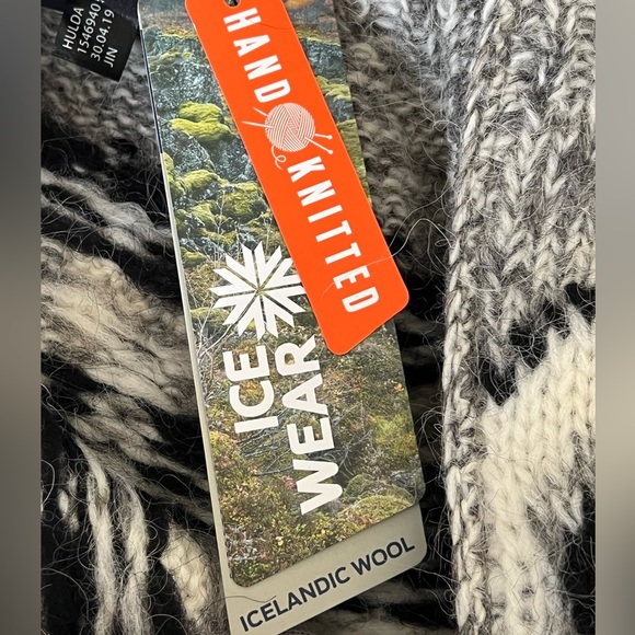 Icewear Hulda Gray Icelandic Wool Sweater With Zipper Cardigan NWT Large - Picture 7 of 10